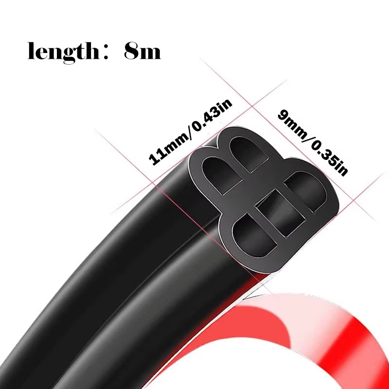 Car Door Rubber Seal Strip 8M – Double-Layer Weatherstrip – image 6