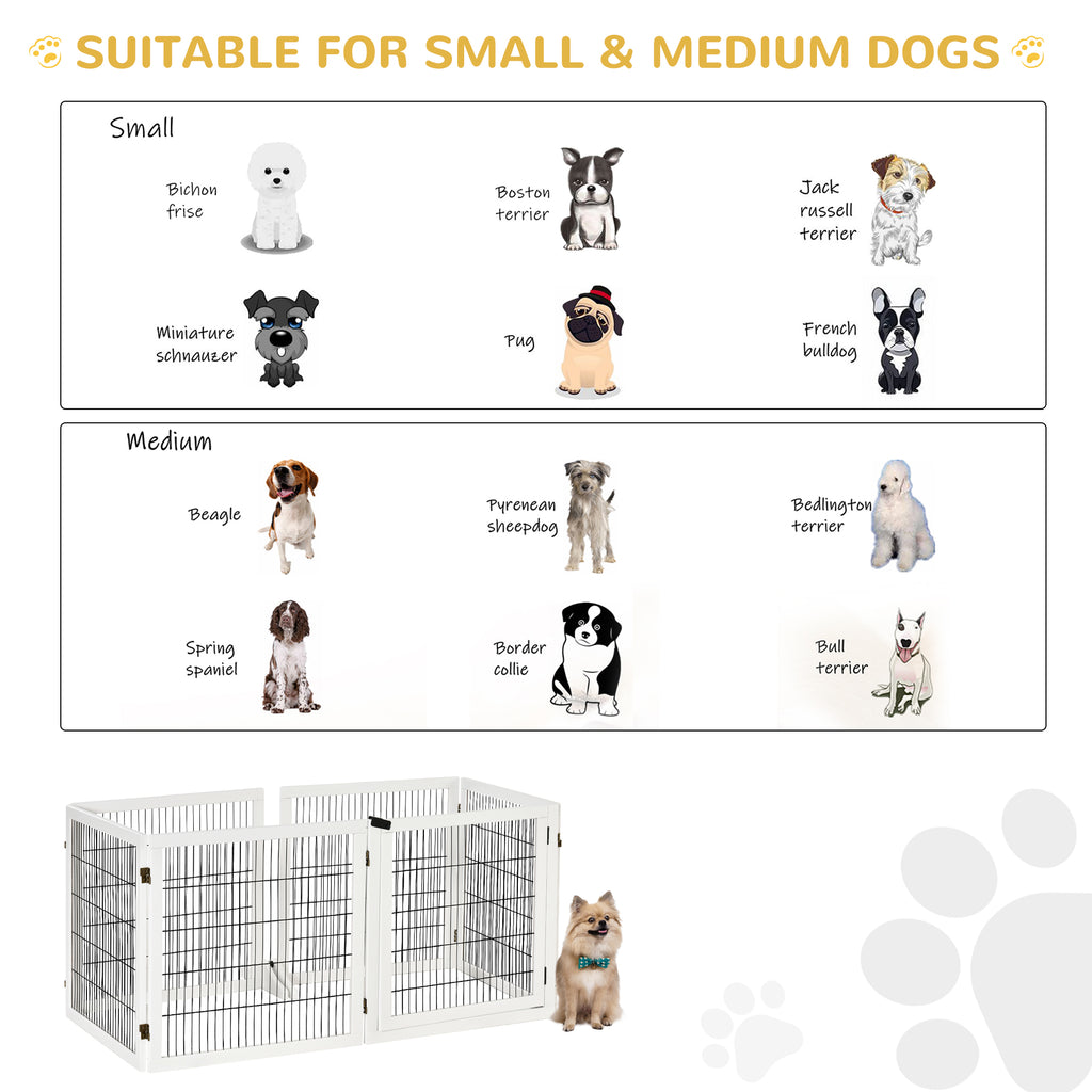 6 Panel Freestanding Wooden Pet Gate with Support Feet – image 8