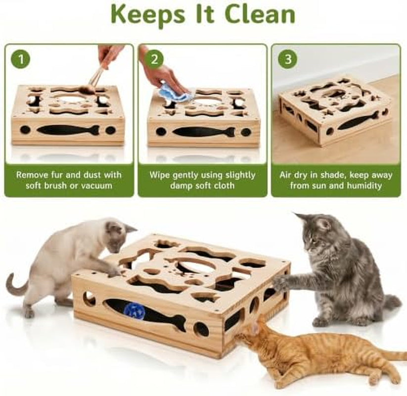 Cat Nail File Scratcher Box with Teaser Wands & Bell Balls – image 9