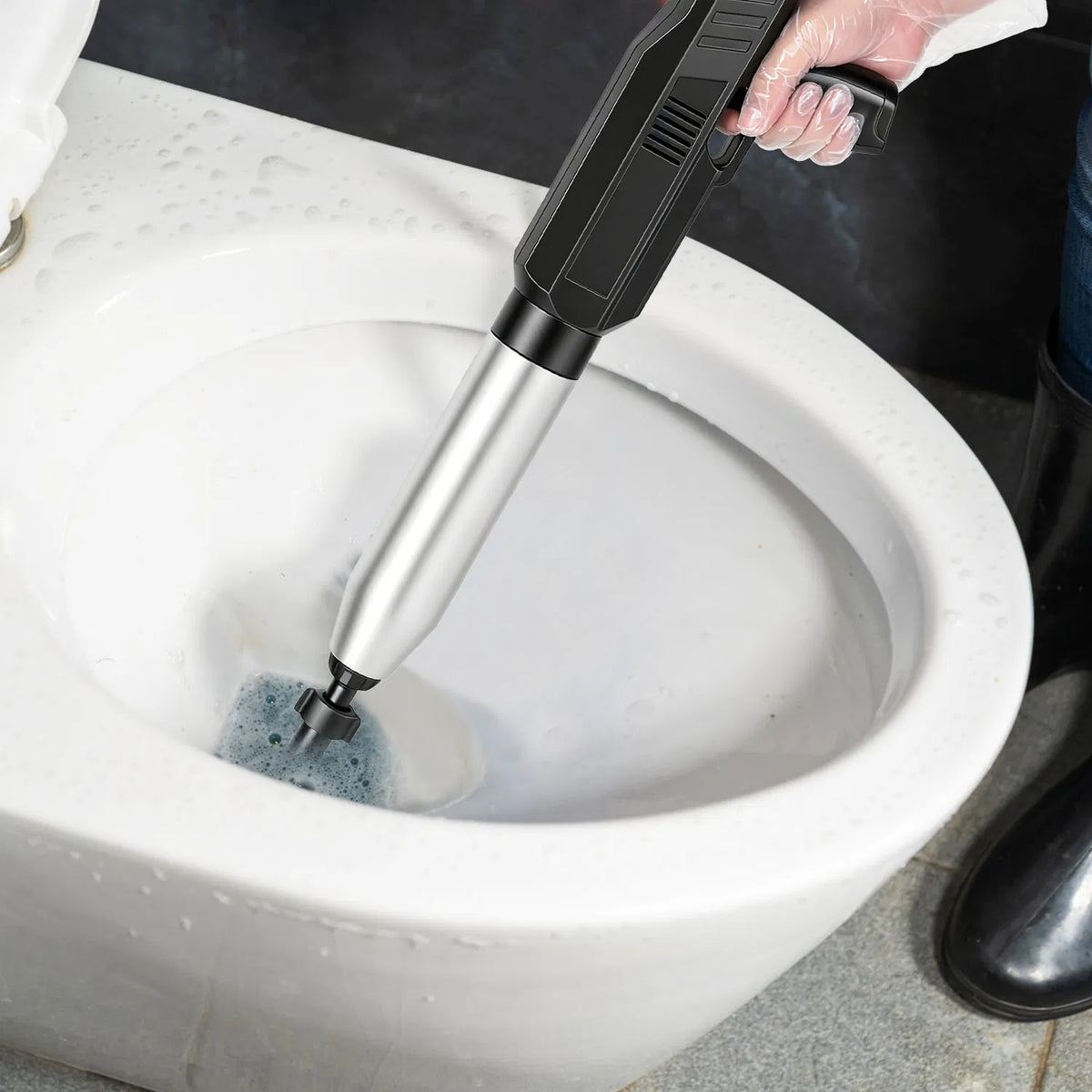 Electric Toilet Plunger - Rechargeable Air Drain Blaster with Gauge – image 11
