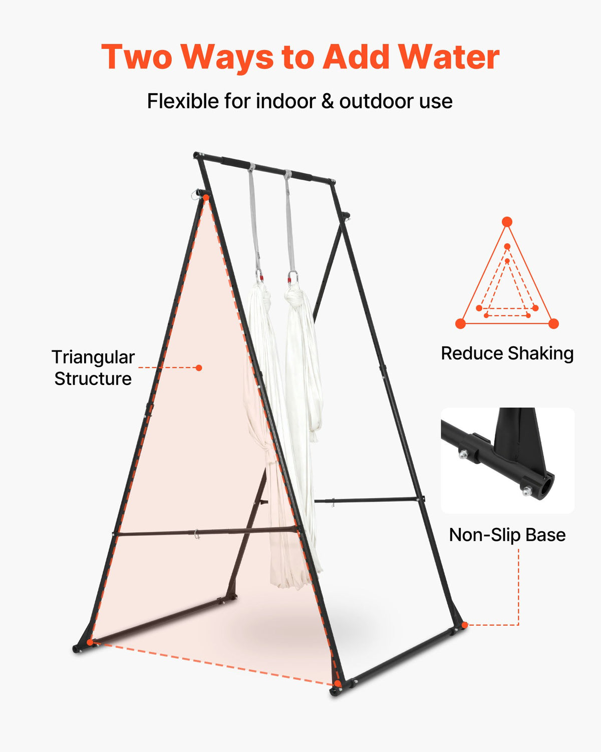 Aerial Yoga Swing Stand with 6.6 Yard Hammock, 440 lb Capacity – image 4