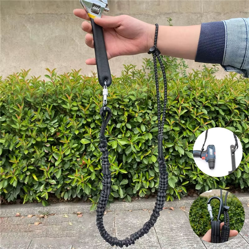 Oilfield Tool Lanyard Bungee Tether with Carabiner, 31 In