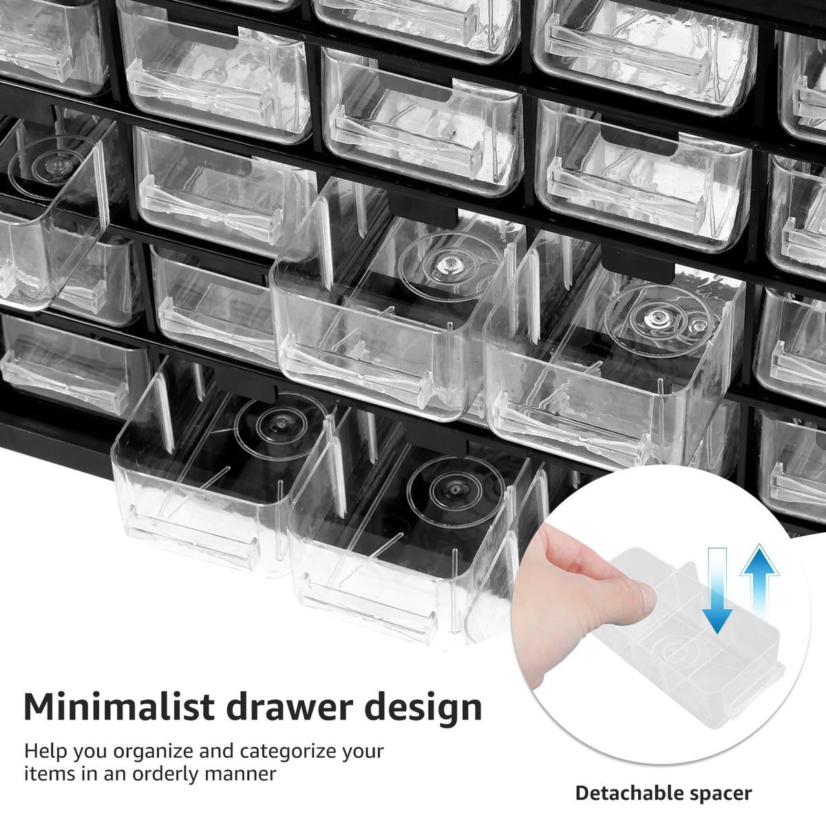 25-Drawer Craft & Bead Storage Cabinet with 50 Removable Dividers – image 3