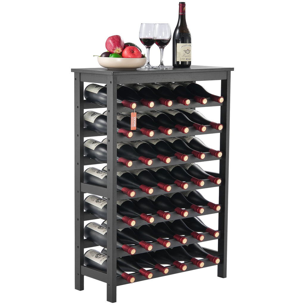 Bamboo Wine Rack, 42-Bottle 7-Tier Freestanding Display Shelf – image 2