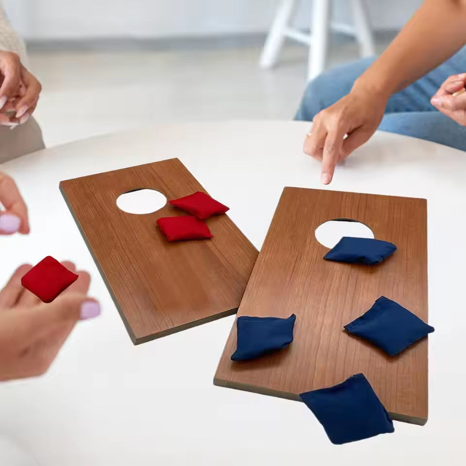 Tabletop Cornhole Game Set With 2 Wood Boards and 8 Bean Bags – image 5
