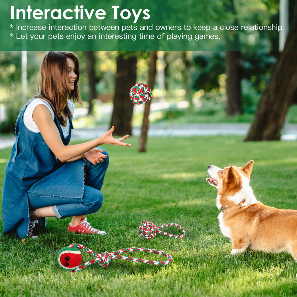 Christmas Dog Rope Toys 5 Pack Chew Toy Set for Puppies – image 4