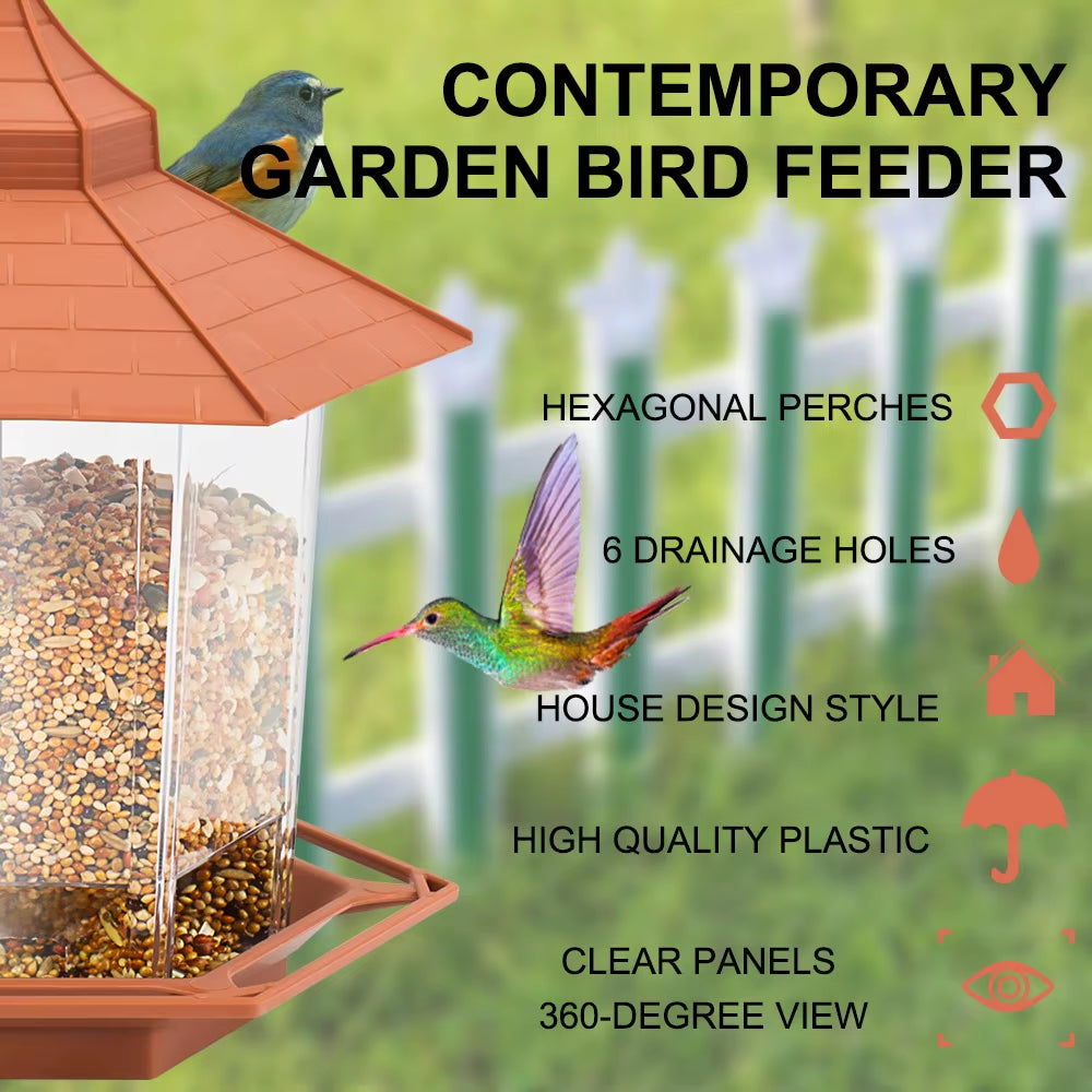 Hanging Bird Feeder - Gazebo Style Multi-Port Seed Feeder – image 3
