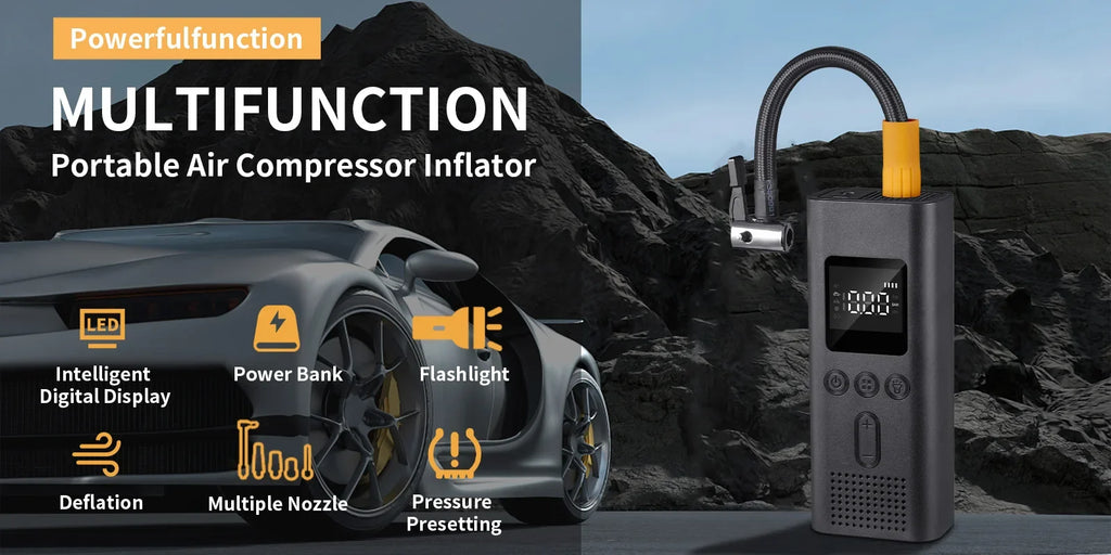 Electric Bike Pump, Mini Cordless Tire Inflator with Digital Display – image 6