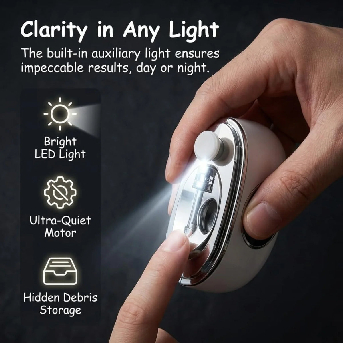 Automatic Nail Trimmer 3-in-1, Electric Clipper with Hidden Blade – image 2