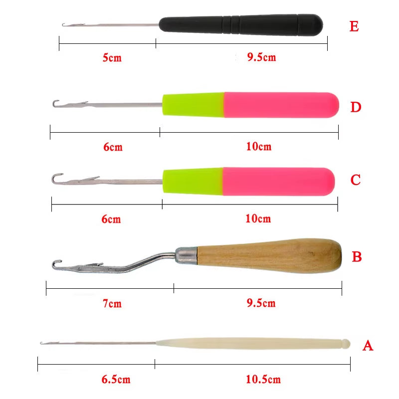 Latch Hook Crochet Needles - 5-Piece Set for Crafts & Wig Making – image 4