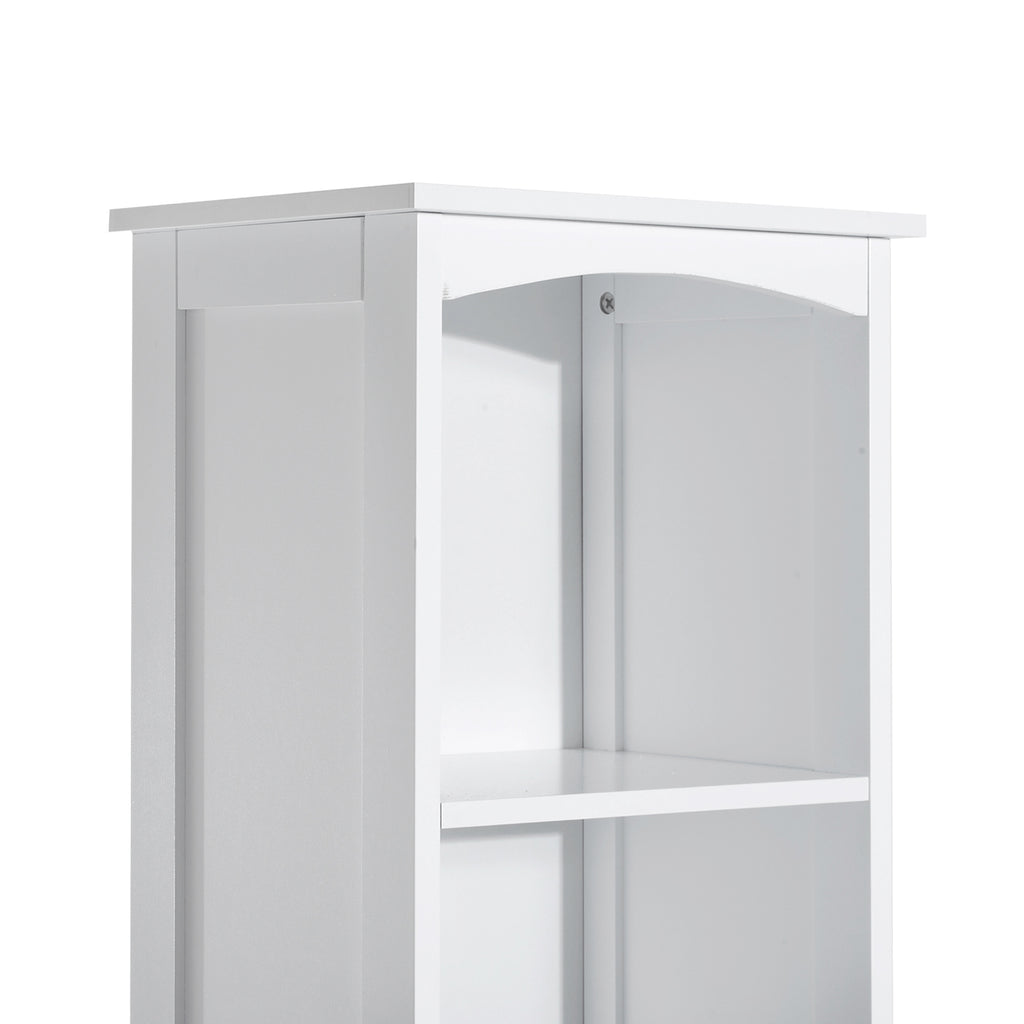 Tall Linen Tower Cabinet with 3 Shelves and Drawer, White – image 6