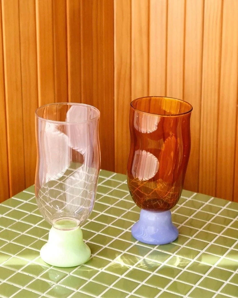 Handmade Wavy Beer Glass, 17 Oz Colored Glass Mug – image 4