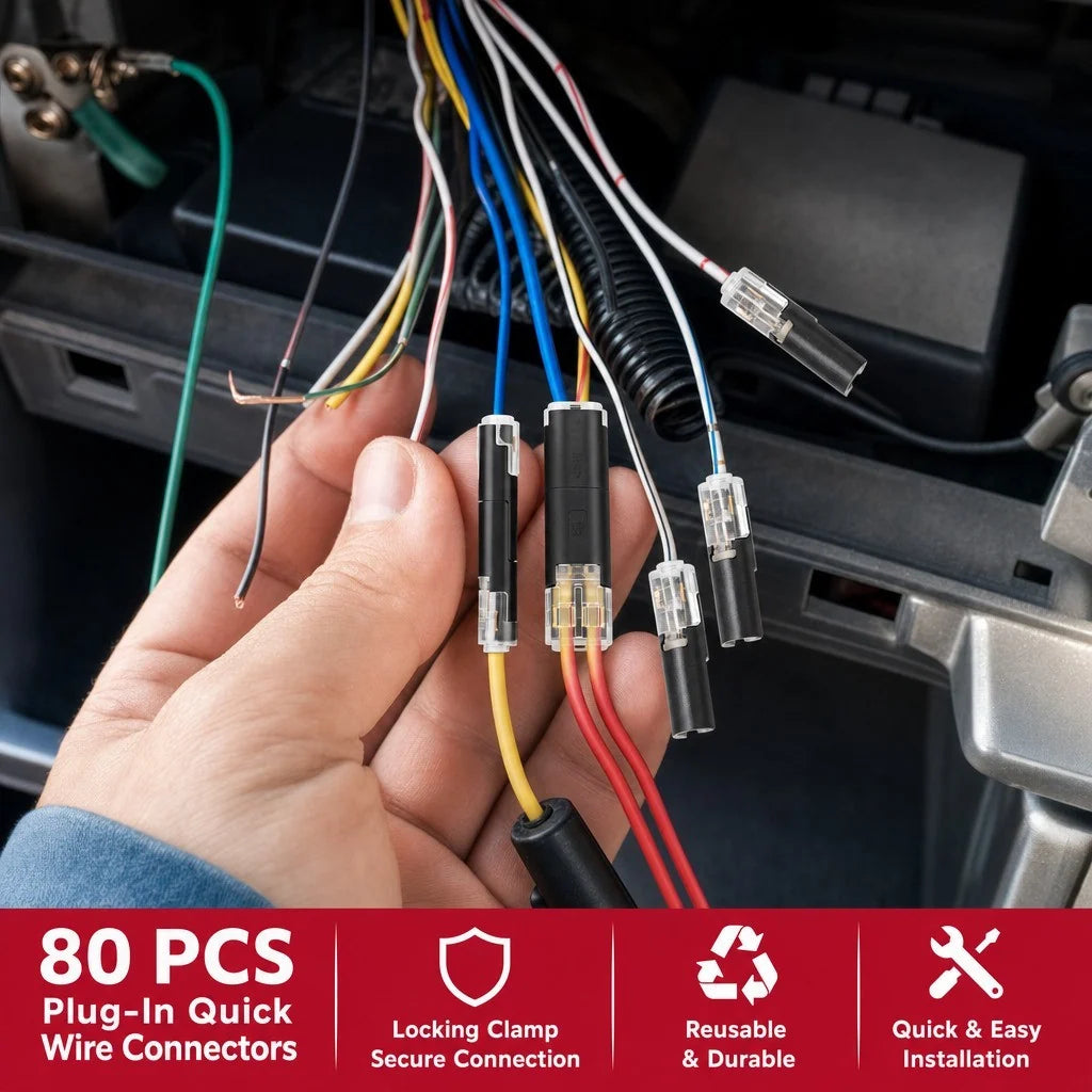 Electrical Quick Wire Connectors 80 Pcs - Reusable Lock Terminals