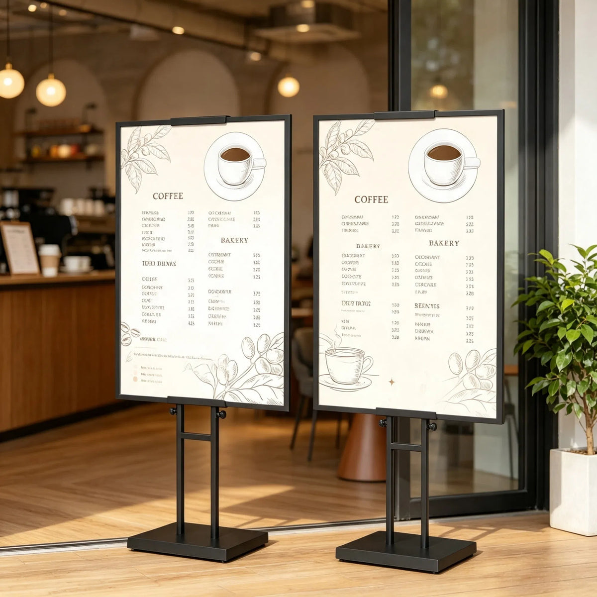 Double-Sided Adjustable Poster Stand, Floor Sign Holder up to 75 Inch – image 7