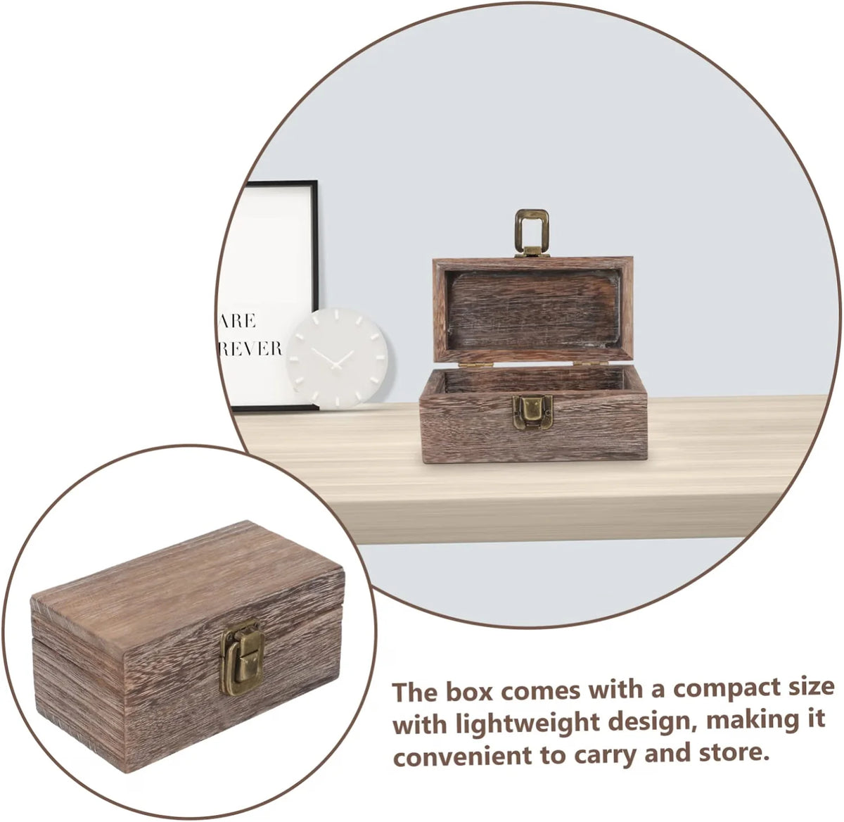 Jewelry Box – Small Wooden Organizer with Lid, Charcoal – image 8