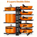 Pot Lid Rack, 8-Tier Adjustable Iron Pan Organizer for Cabinet