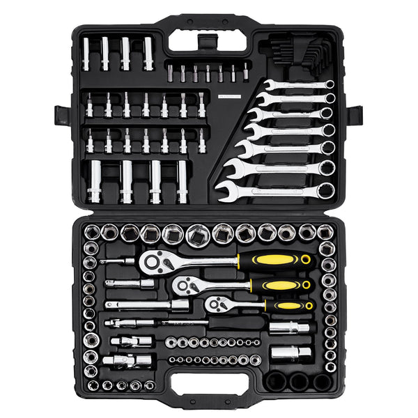 Mechanics Tool Set – 121 Pc SAE and Metric Socket Kit with Case