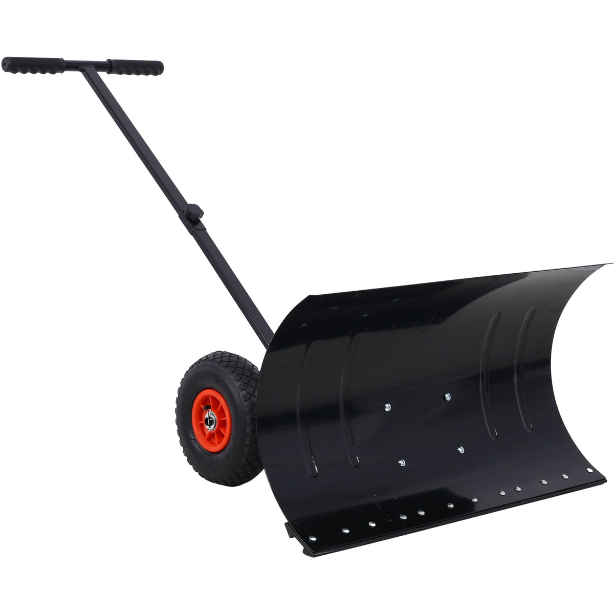Snow Shovel with Wheels – 29 in Blade Snow Pusher, 10 in Wheels