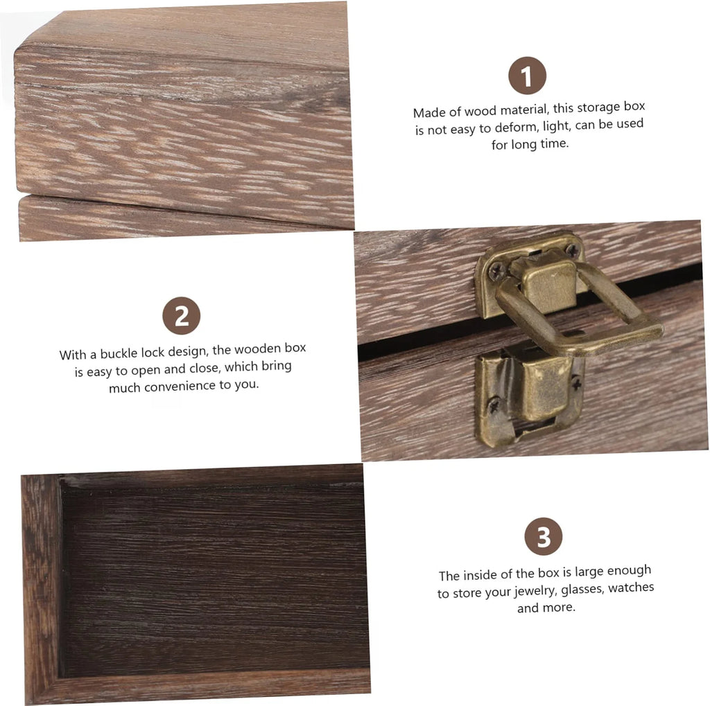 Jewelry Box – Small Wooden Organizer with Lid, Charcoal – image 5