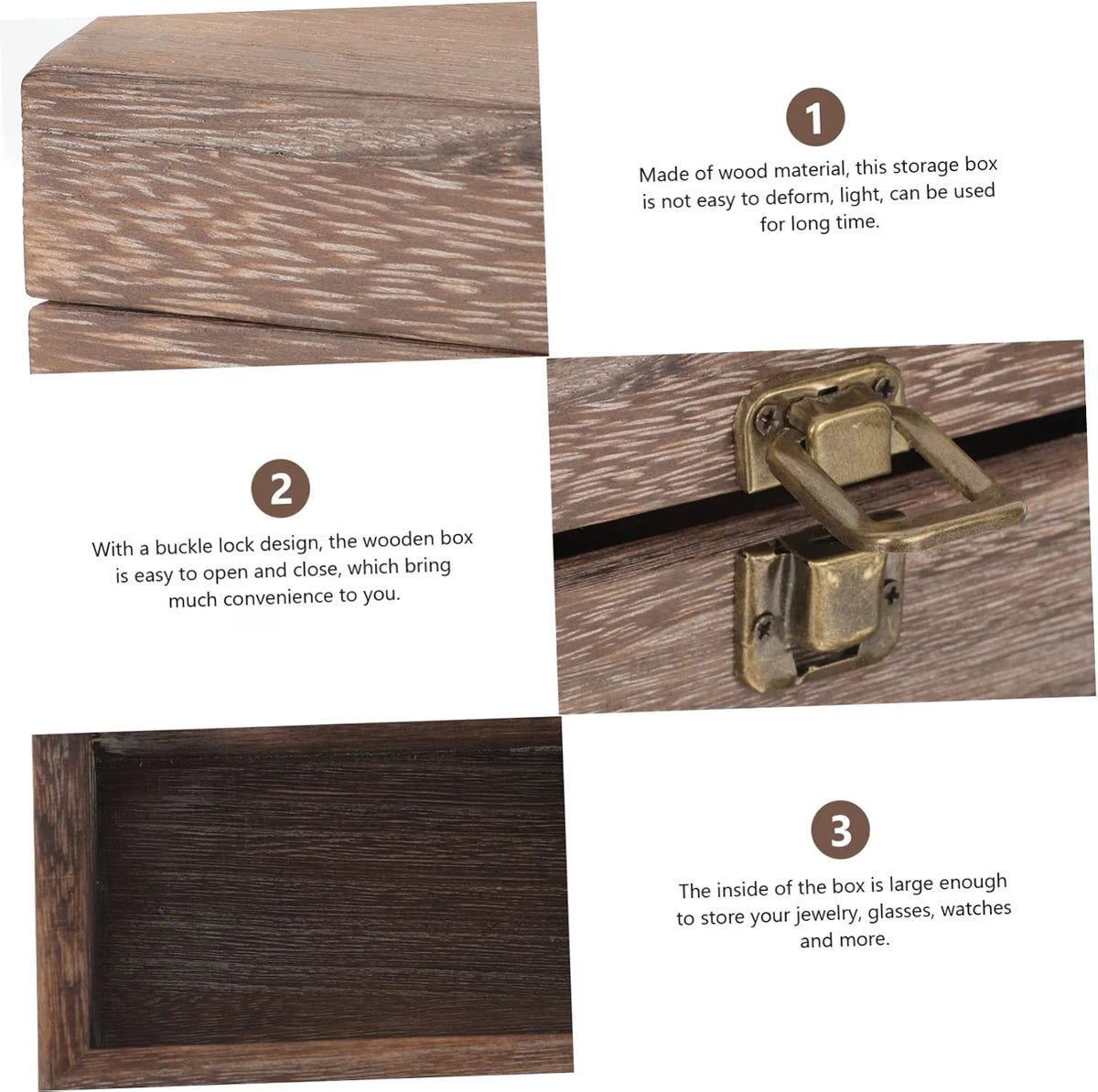 Jewelry Box – Small Wooden Organizer with Lid, Charcoal – image 5