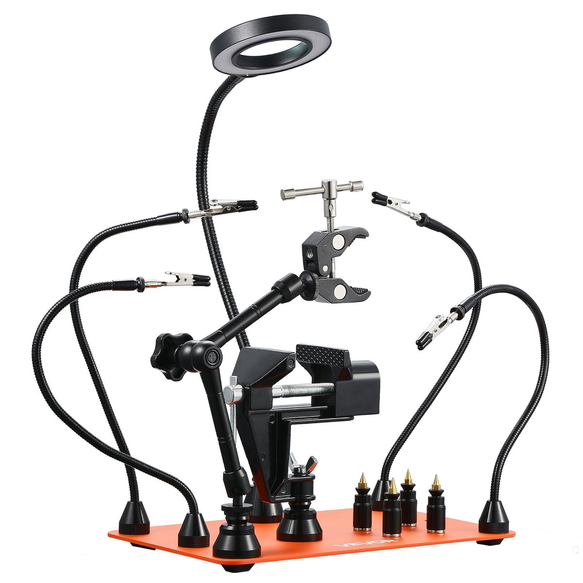 Magnetic Helping Hands Soldering Station with Magnifier Lamp – image 11