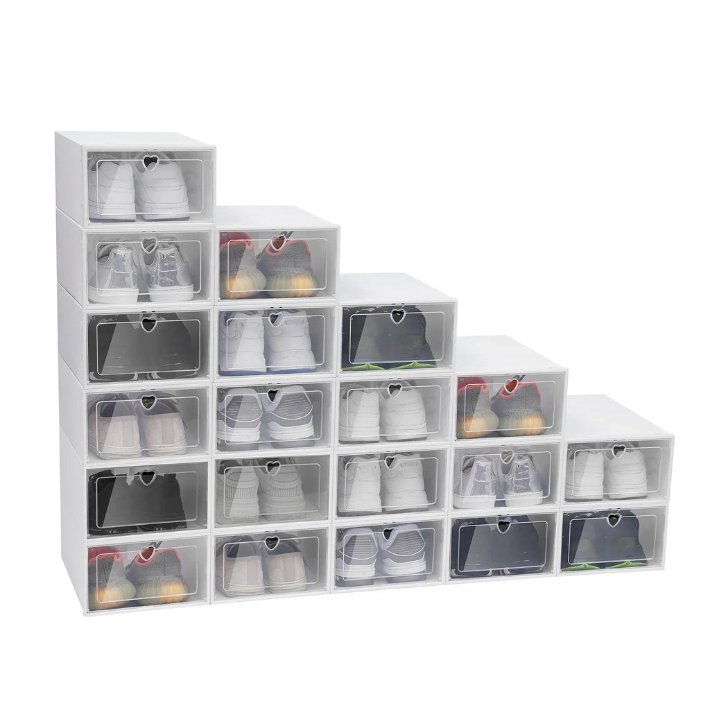 Clear Shoe Storage Boxes 20-Pack - Stackable Foldable Organizers – image 2