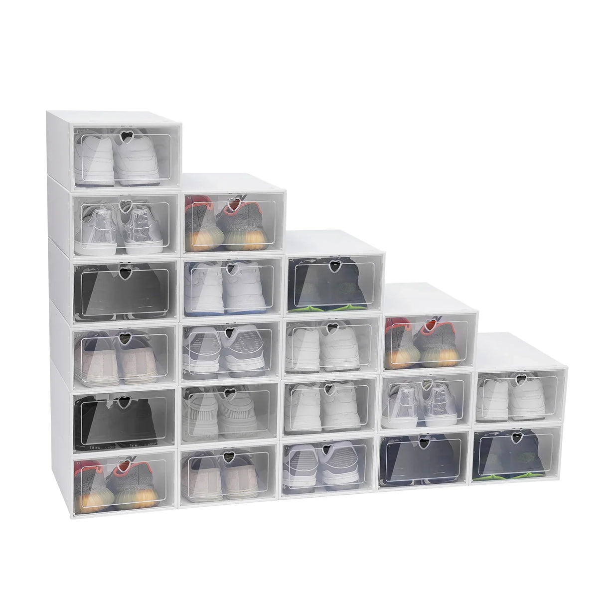 Clear Shoe Storage Boxes 20-Pack - Stackable Foldable Organizers – image 2