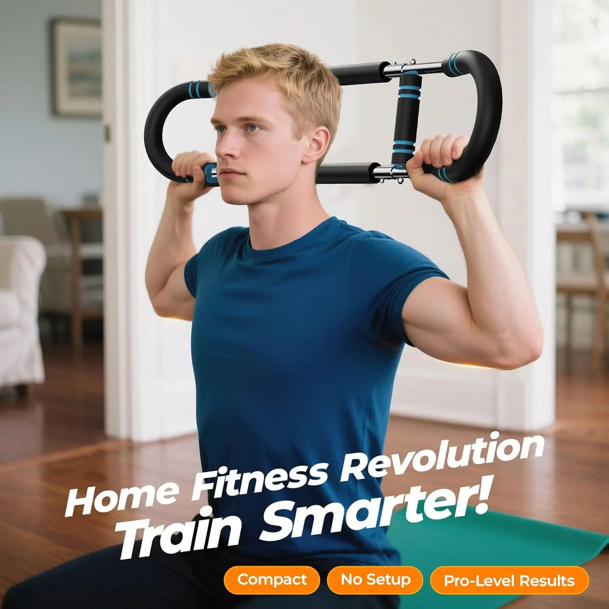 U-Shape Arm Trainer Spring Bar 60–100 Lb, Foam Grips, 1 or 2 Pack – image 2