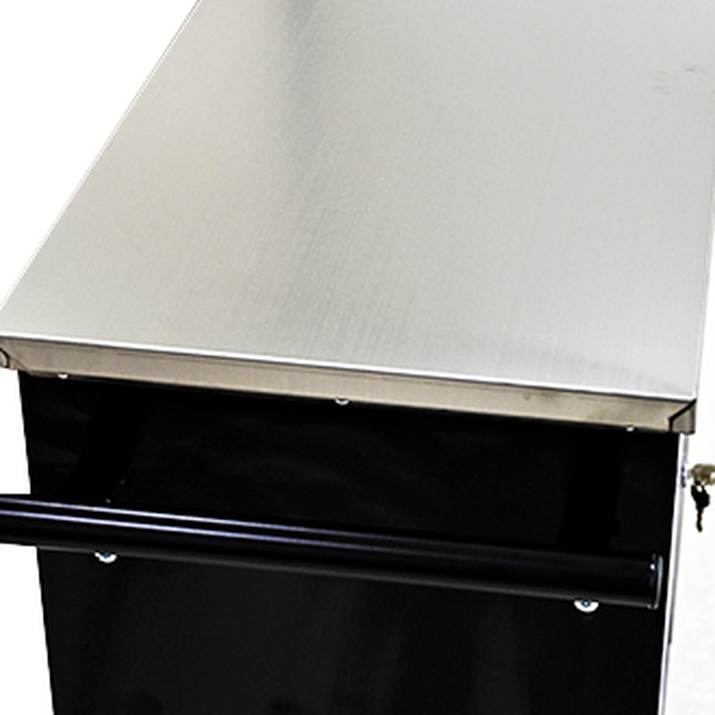 5 Drawer Lockable Tool Cart with Stainless Top and Brake Casters