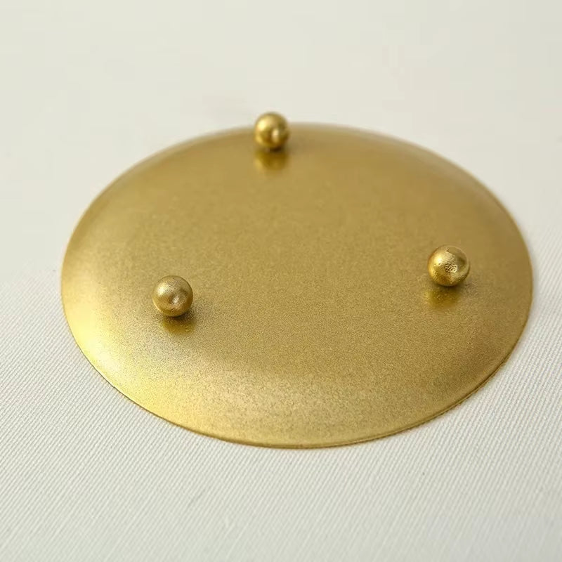 Candle Holder Dish - Round Iron Tray, Gold or Black – image 7