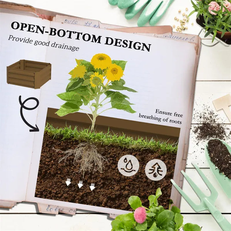 Square Raised Garden Bed with Tomato Cage Trellis, 24 x 24 in Steel – image 9