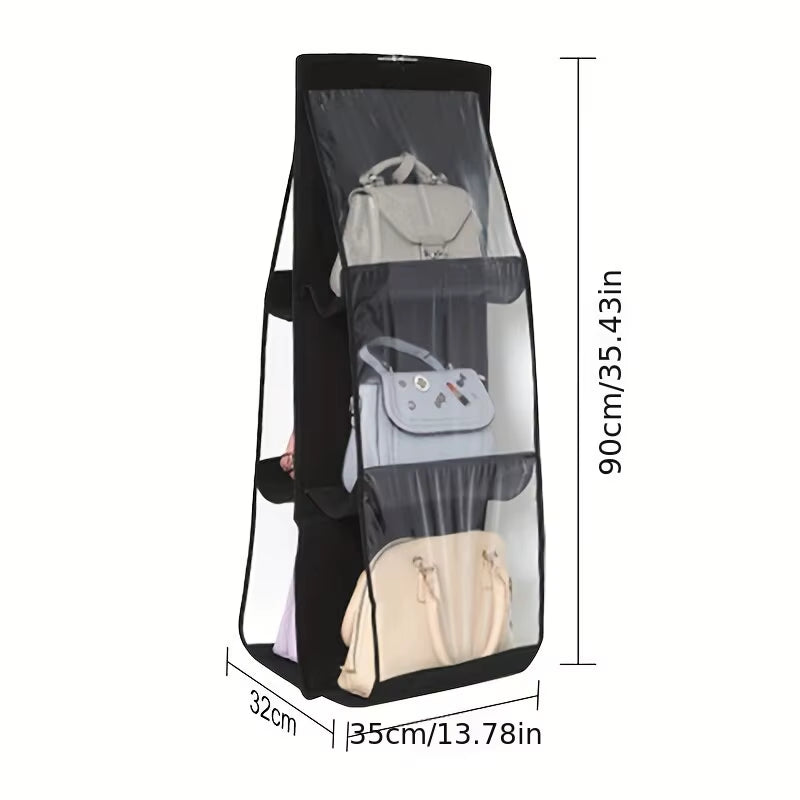Hanging Handbag Organizer - 6 Pocket Foldable Closet Storage – image 7