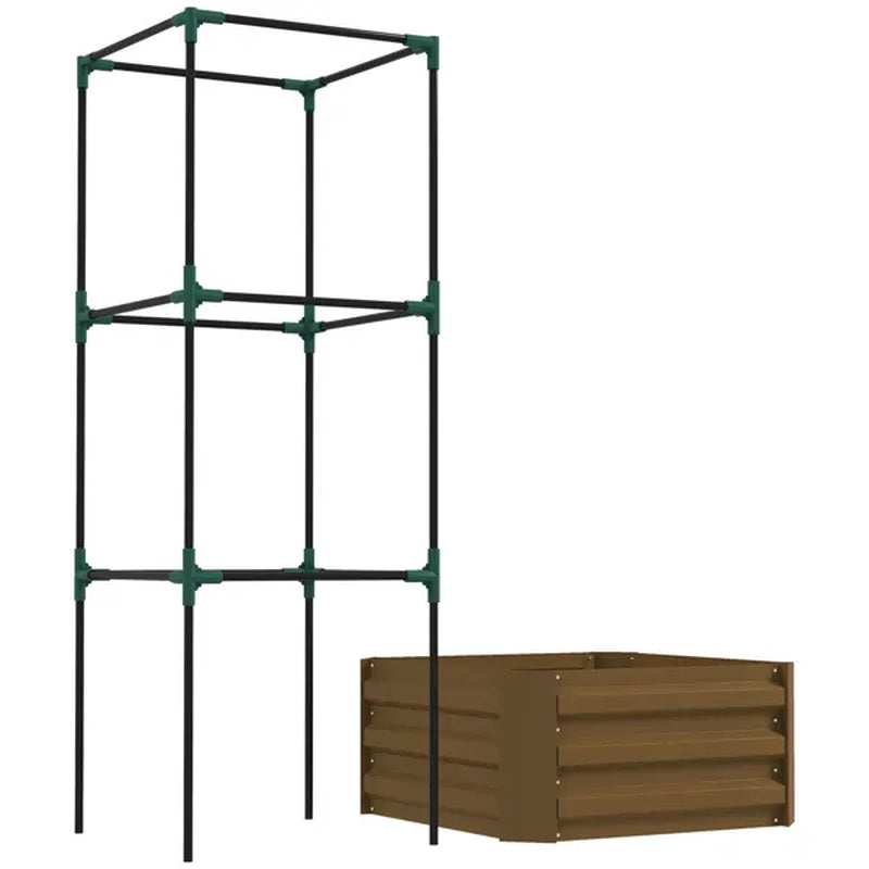 Square Raised Garden Bed with Tomato Cage Trellis, 24 x 24 in Steel – image 4