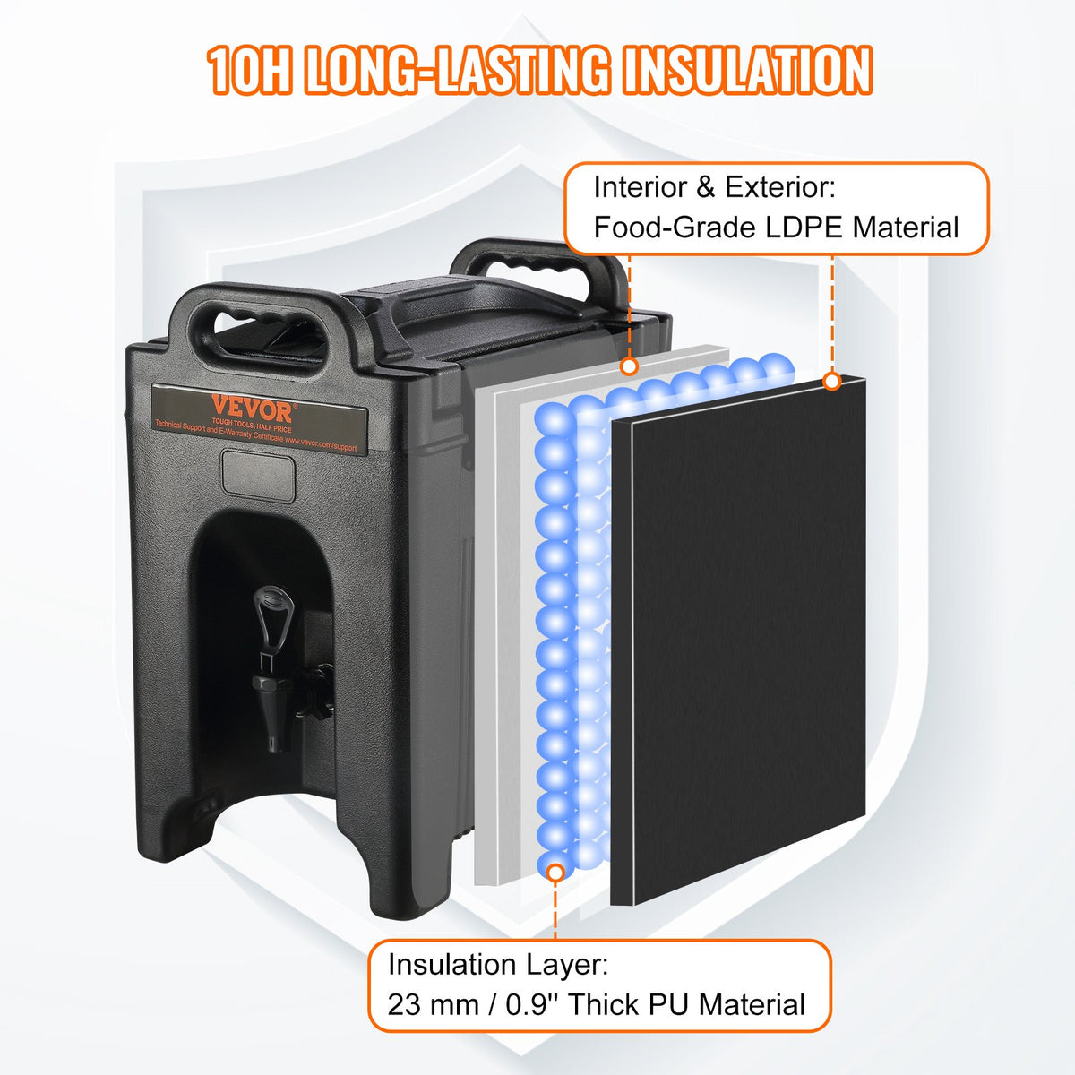 2.5 Gallon Insulated Hot and Cold Drink Carrier with Latching Lid – image 4