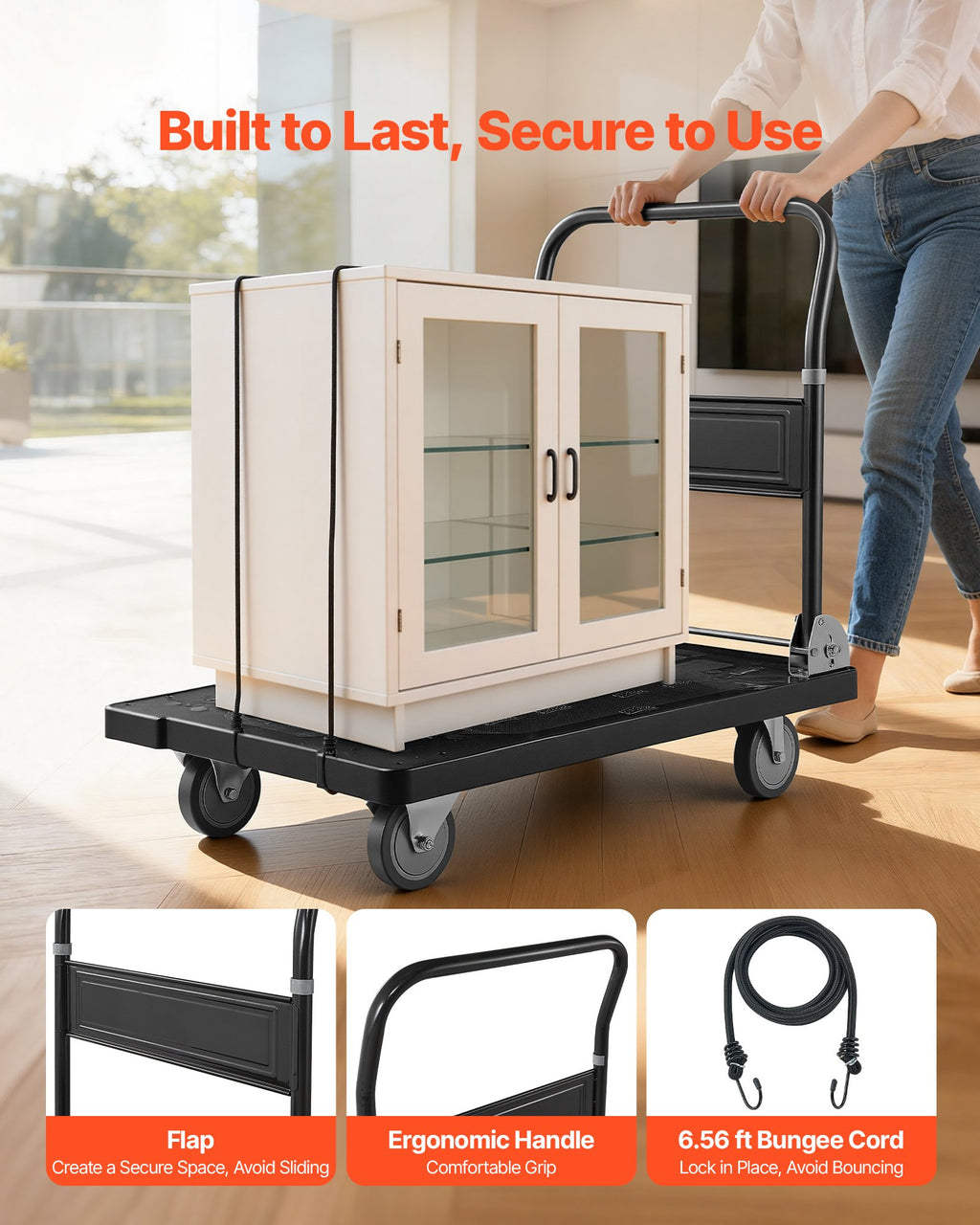 Heavy-Duty Folding Platform Truck 1000 lb, 35 x 23 in Flatbed Cart – image 5