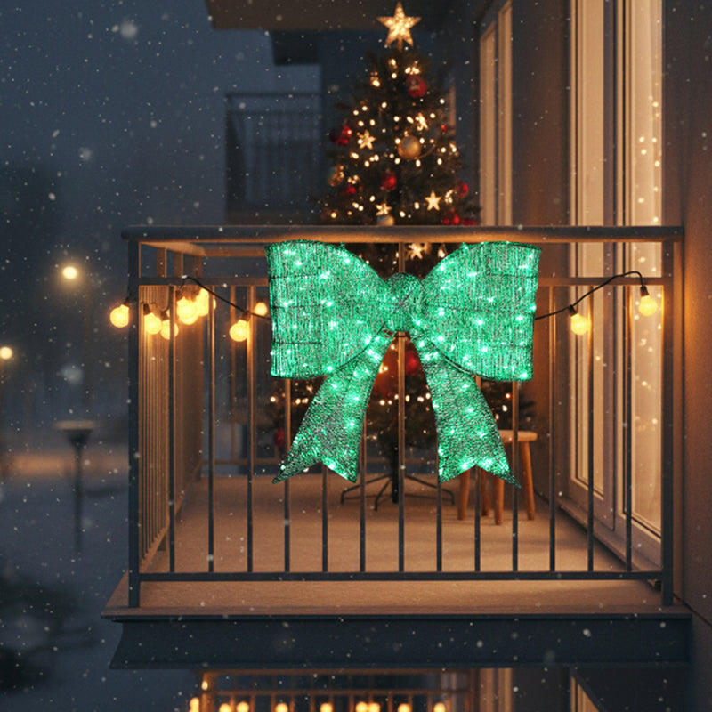 Pre-Lit Giant Christmas Bow Outdoor Decoration with 124 LED Lights – image 2