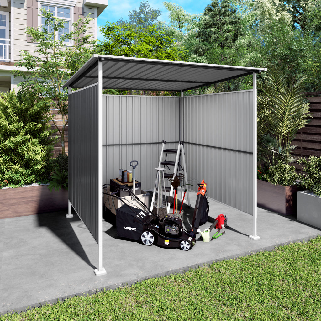 6 x 6 ft Lean-To Metal Hardtop Shelter for Bikes, Grills and Tools – image 4