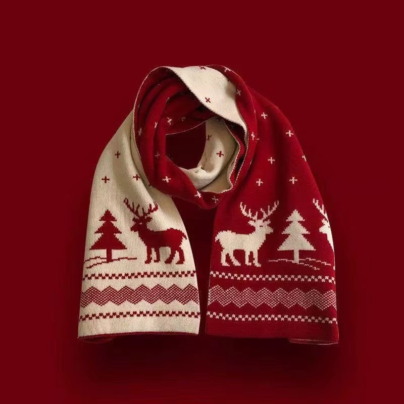Christmas Tree Knit Scarf – Soft Faux Cashmere Winter Scarf