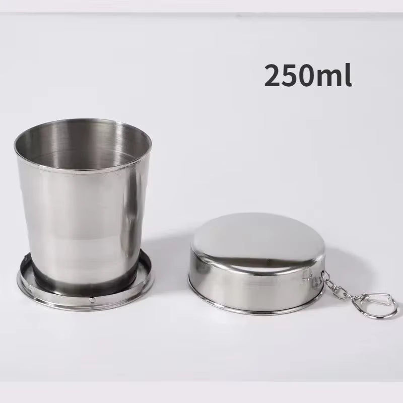 Folding Camping Cup, Stainless Steel Collapsible Travel Cup – image 9