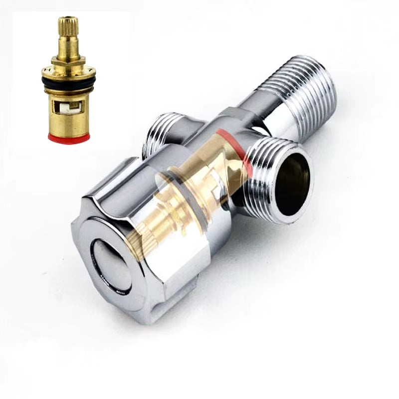 Plumbing Copper Double Outlet Angle Stop Valve G1/2