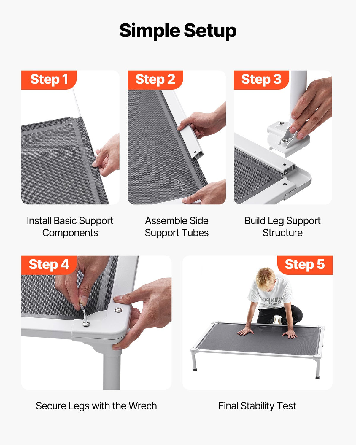 XL Elevated Dog Cot Bed with Breathable Mesh & Aluminum Frame – image 6
