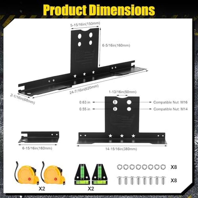 Wheel Alignment Tool Kit with Toe Plates, Tape Measures and Levels – image 2