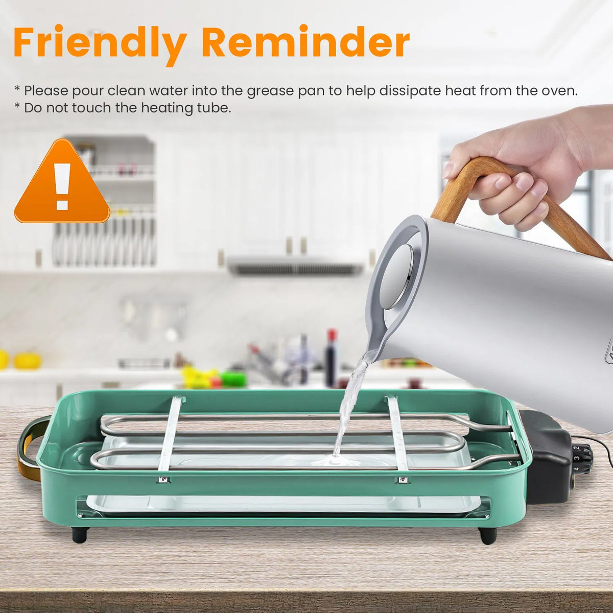 2-in-1 Electric Grill and Crepe Maker, 2000W with 3 Raclette Trays – image 4