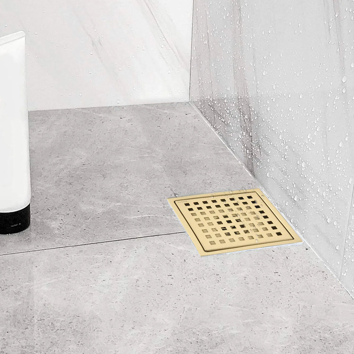 6 Inch Square Stainless Steel Shower Floor Drain, Removable Grate