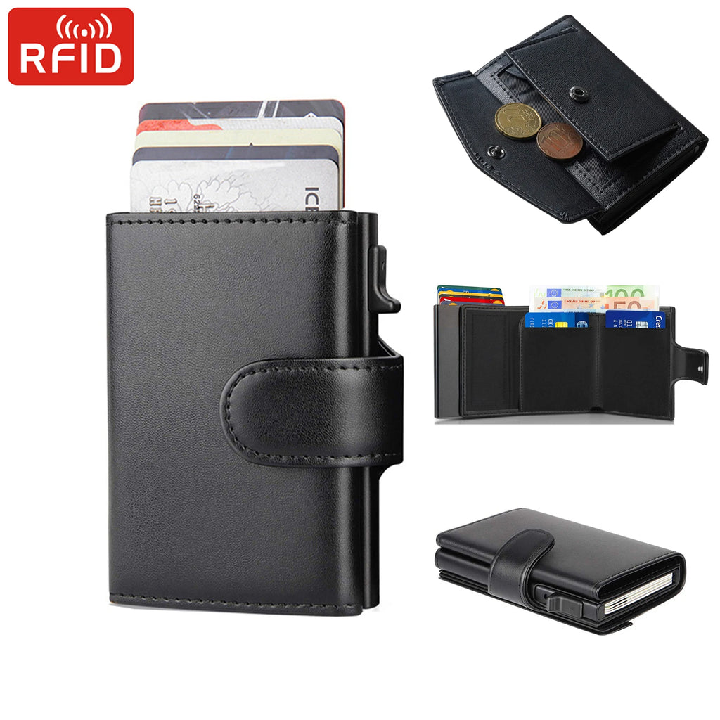Men's RFID Blocking Trifold Wallet - Pop-Up Card Holder, Coin Pocket – image 2