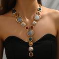 Vintage Chunky Geometric Y-Necklace