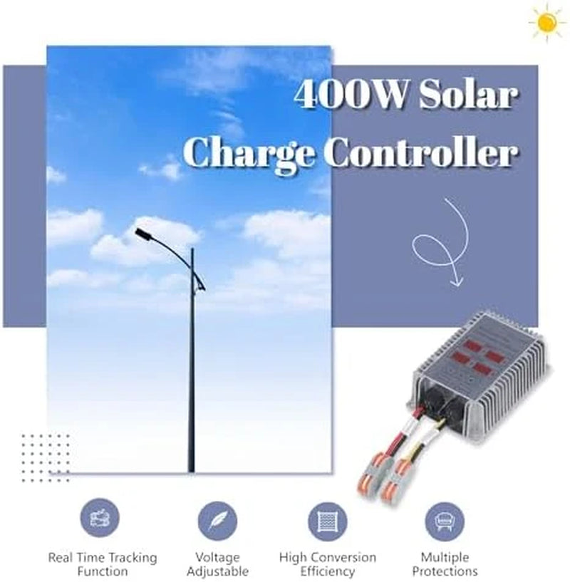 MPPT Solar Charge Controller 400W with LED Display, Waterproof – image 3