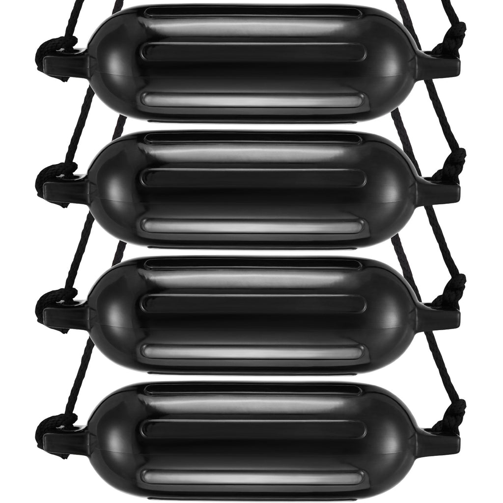 Inflatable Ribbed Boat Fenders 8.5 x 26 in, 4 Pack with Pump – image 1