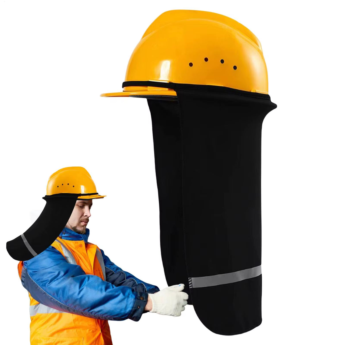 Hi-Vis Hard Hat Sun Shade and Neck Protector