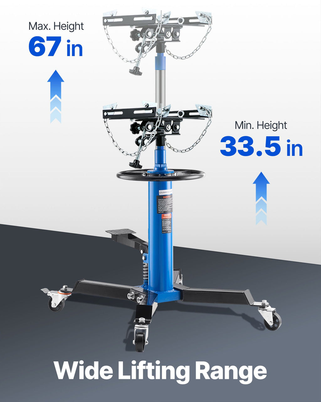 Transmission Jack Hydraulic 2-Stage Telescoping with Foot Pedal – image 3